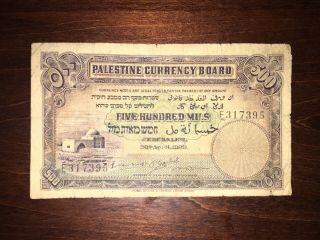 Palestine Currency Board 500 Mils 1939