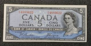 Canada 1954 Beattie Coyne Bc - 31b $5.  00 Banknote Fc 4889622 Devil 