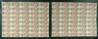 1986 Canada 2 Dollars Bank Notes Consecutive - 2 Uncut Sheets