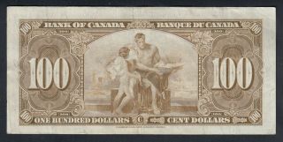 1937 BANK OF CANADA 100 DOLLARS BANK NOTE - GORDON 2