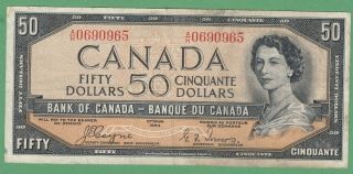 1954 Bank Of Canada $50 Devil 