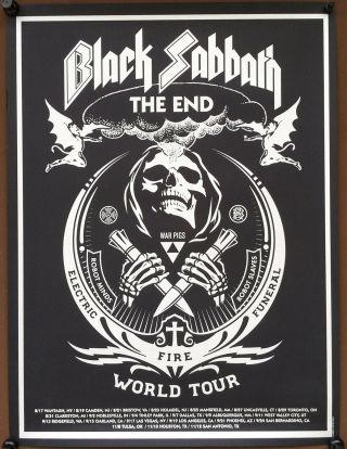 Black Sabbath The End 2016 Concert Tour Poster Ozzy Osbourne