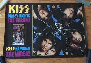 Kiss Crazy Nights Band Signed Autograph Promo Poster Gene Simmons Not Lp Aucoin
