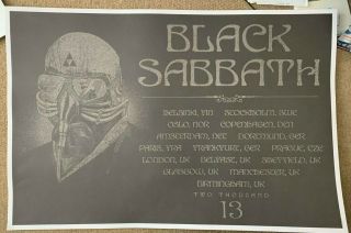 Black Sabbath - 2013 Europe Official Tour Poster - Ticket,  Set List