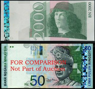 Test Note G&d Germany,  Rare With Hologram For Banknote Malaysia 50 Ringgit P.  43