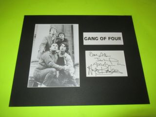Signed Autographed Gang Of Four Full Band / Photo Matted Ready To Frame