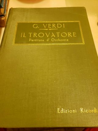 Giuseppe Verdi Il Trovatore Partitura D Orchestra