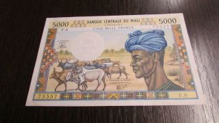 Mali 5000 Francs Vf/xf