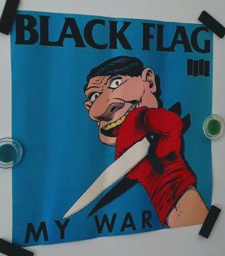 Black Flag_my War_original,  1984 Promo Poster,  Raymond Pettibon,  12.  25 " X 12,  25 "