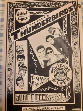 The Fabulous Thunderbirds Years Eve Poster Soap Creek Saloon 81 - 82 Kerry Awn