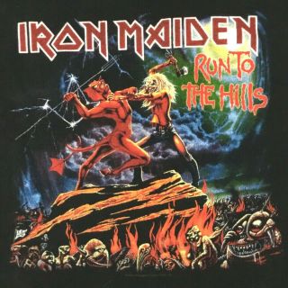 Iron Maiden Run To The Hill T - Shirt 2 - Sided Logo Tour Concert Metal Rock Tee 2xl
