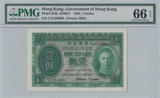 1.  1.  1952 Government Of Hong Kong Kgvi $1 Rare ( (pmg 66 Epq))