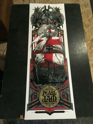 Pearl Jam Concert Poster Isle Of Wight 6.  23.  12 Rhys Cooper & Ken Taylor 12x36