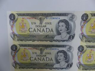 1973 CANADA 1 DOLLAR BANK NOTE UNCUT SHEET X 40 2