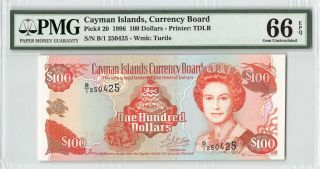 Cayman Islands 1996 P - 20 Pmg Gem Unc 66 Epq 100 Dollars