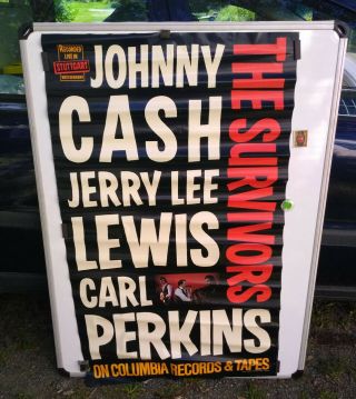 Johnny Cash,  Jerry Lee Lewis,  Carl Perkins_original 1982 Promo Poster_28 " X 47 "