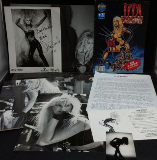 Lita Ford 1993 Fan Club Pack With Autographed Signed Promo Photo Runaways