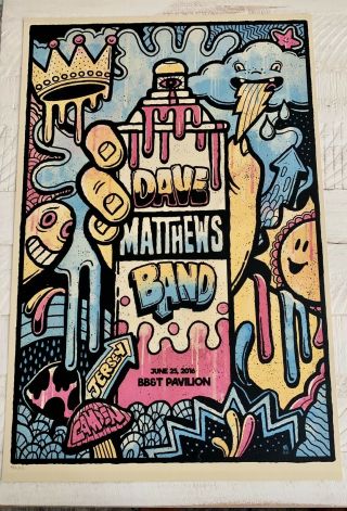 Dave Matthews Band Dmb Poster 6/25/16 Bb&t Pavilion Camden Nj