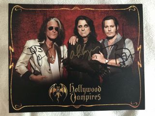 Signed Hollywood Vampires Vip Tour Promo 8x10 Johnny Depp Alice Cooper Joe Perry