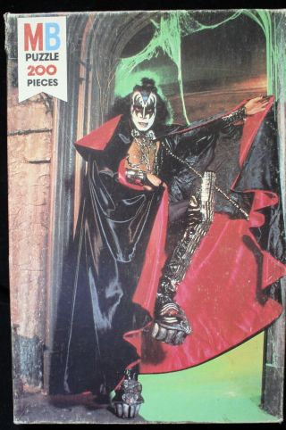 Vintage 1978 Kiss Gene Simmons Puzzle - Milton Bradley - Aucoin - Boxed - Complete