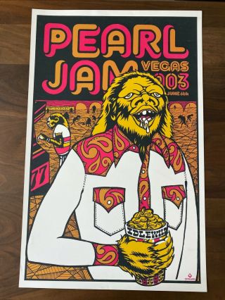 Pearl Jam Concert Poster - Las Vegas - Ames Bros.  Print 2003 - Eddie Vedder