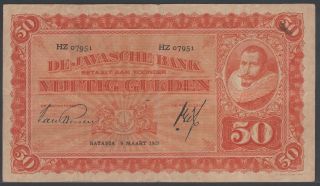 Netherlands Indies 50 Gulden 1928 Coen Ii,  Vf -,  Pick 72