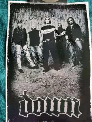 Down 2008 Tour Poster Fully Signed By The Whole Band Down/pantera