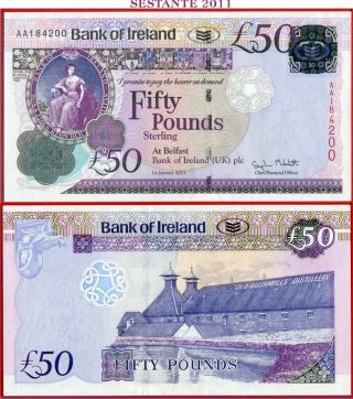 (com) Northern Ireland - Bank Of Ireland 50 Pounds 1.  1.  2013 - P 89 - Unc