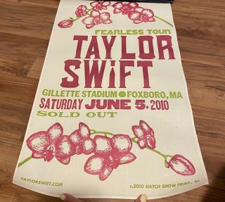Taylor Swift Fearless 2010 Gillette Stadium Hatch Show Print Poster