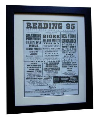 Reading Festival,  1995,  Rock,  Poster,  Ad,  Framed,  Express Global Ship,  Tickets