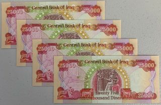 100,  000 Iqd,  Iraqi Dinar - (4 Notes) Crisp & Uncirculated - Active & Authentic