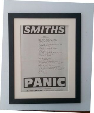 The Smiths Panic 1986 Rare Poster Ad Quality Framed Fast World Ship