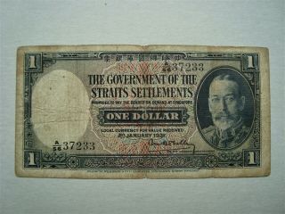 1931 Straits Settlements 1 Dollar F