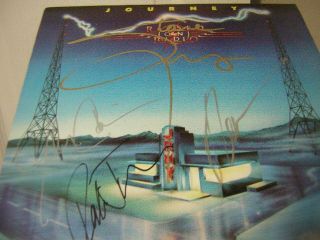 Journey signed lp Raised on Radio 1986 4 members Steve Perry Randy Jackso 2