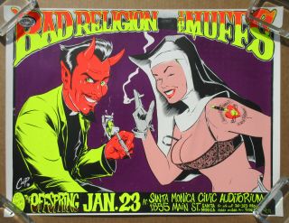Bad Religion Muffs Offspring Santa Monica Civic 1993 Coop Concert Poster Punk