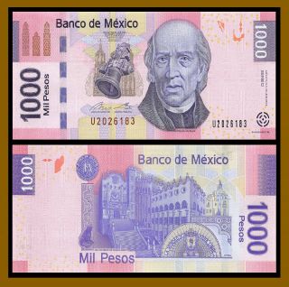 Mexico 1000 (1,  000) Pesos,  2013 P - 127d Serie D Miguel Hidalgo Unc