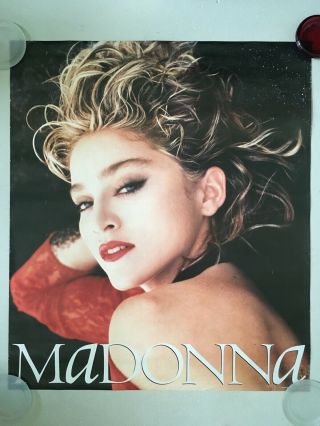 Madonna - Herb Ritts Red Lace Top - 1985 Stock Poster - Huge 36 " X42 " - Usa