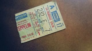 Vintage Yellow Led Zeppelin Ticket Madison Square Garden 1977