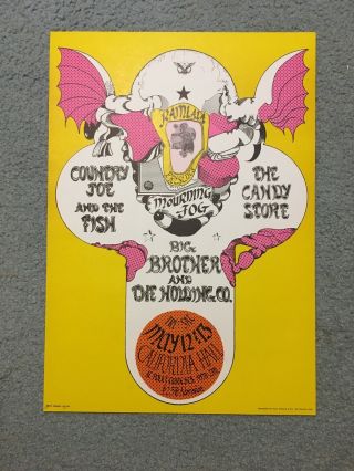 Big Brother Janis Joplin Concert Poster Ramlala 1968 California Hall