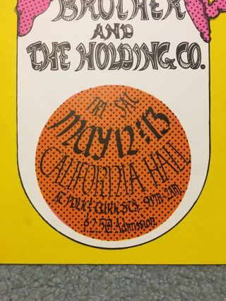 Big Brother Janis Joplin Concert Poster Ramlala 1968 California Hall 3