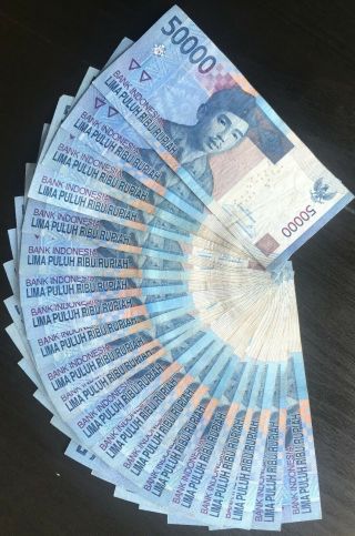 1 Million Indonesia Rupiah - Idr Currency - 20 X 50,  000 Idr Notes,  Fast