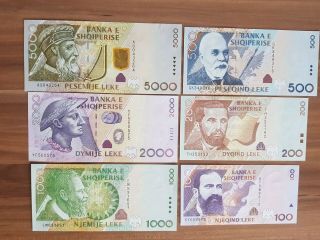 Albania 100 200 500 1000 2000 5000 Leke Unc