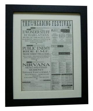 Reading Festival,  1992,  Rock,  Poster,  Ad,  Framed,  Express Global Ship,  Tickets