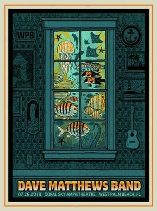 Dave Matthews Band Limited Edition Concert Poster West Palm Beach July 26,  2019