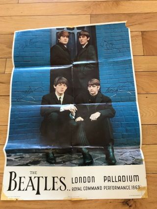 The Beatles London Palladium Vintage Poster 1964 Nems Enterprises Louis Dow Usa