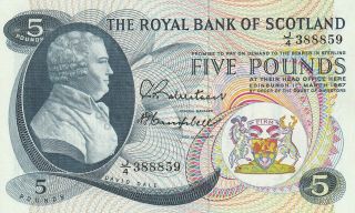 Scotland Royal Bank 5 Pounds 1967 P 328 Unc