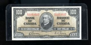 1937 Bank Of Canada $100 Gordon/towers Vf,  Nco17