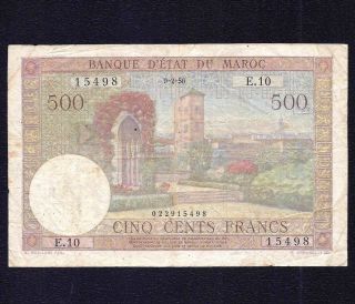 Morocco 500 Francs 1950 P - 46