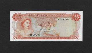 Aunc Sign.  Donaldson 5 Dollars 1974 Bahamas England