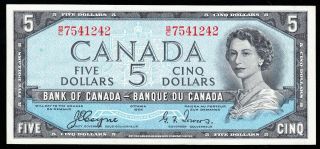 1954 Bank Of Canada $5 Devil Face Note - Ef - Coyne Towers - B/c 7541242 Cb37
